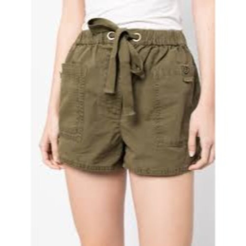 ULLA JOHNSON Norma Cotton Shorts Olive Green Women's 2 NWOT $295